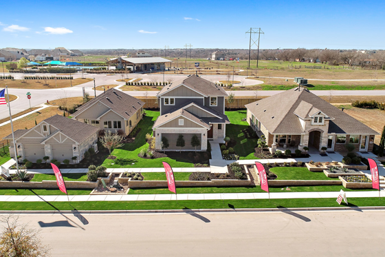 Some of the homes at Crosswinds in Kyle, TX